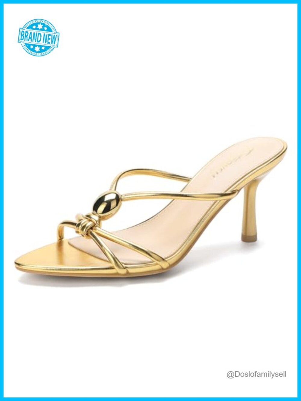 FUTJRNEY Pointed Peep Toe Kitten Mule Heels for Women